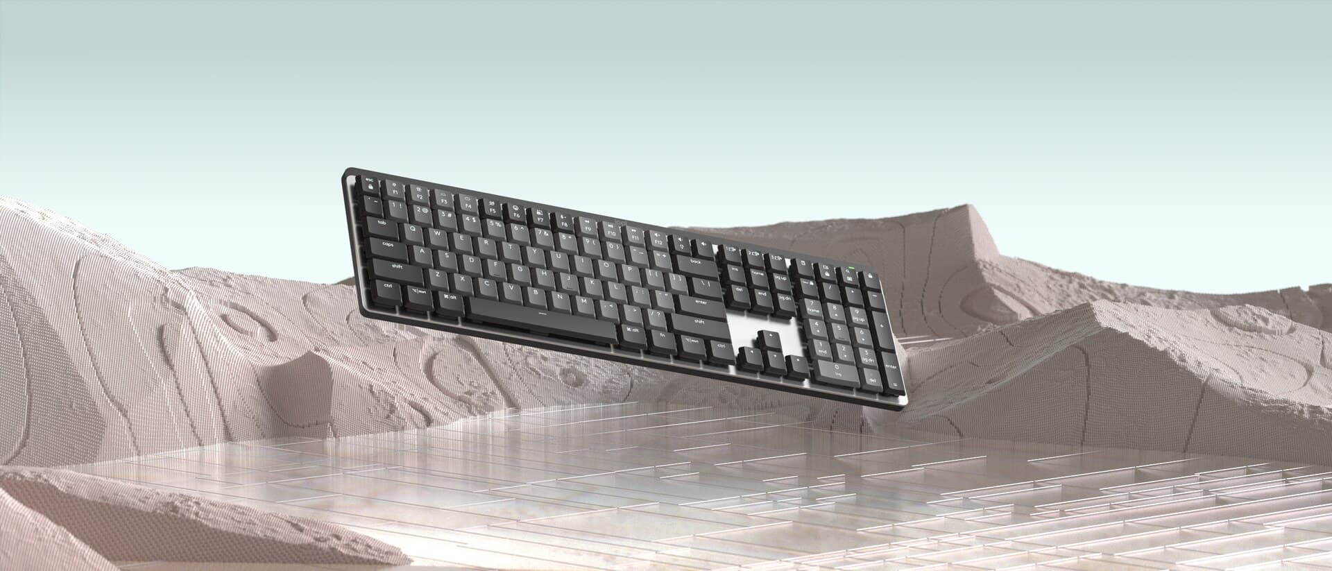 Keyboard over sculpted terrain study